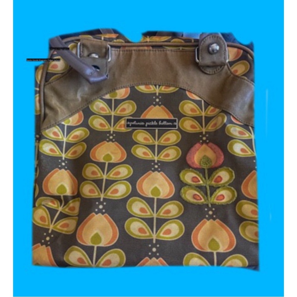 Orla Kiely Brown and Orange Bag with Iconic Stem Design